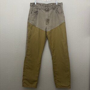 Wrangler Pro Gear Jeans Pants Mens Size 38x34 Brown Yellow Outdoor Work Rugged